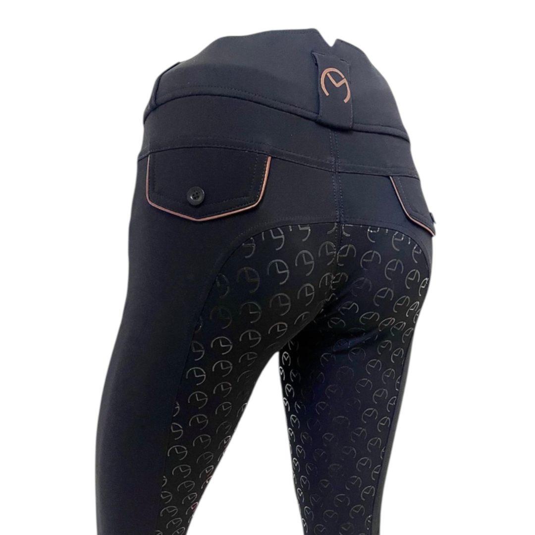 PANTALON « DRESSAGE » FULL GRIP NAVY BLACK/GOLD
