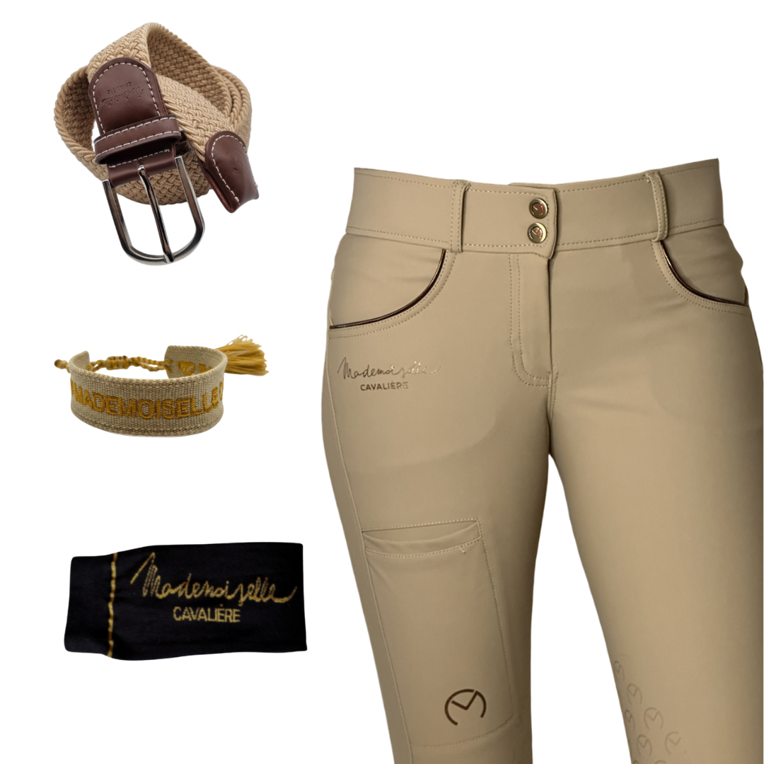 Pack Pantalon "So Chic" Sand & Chaussettes & Ceinture & Bracelet