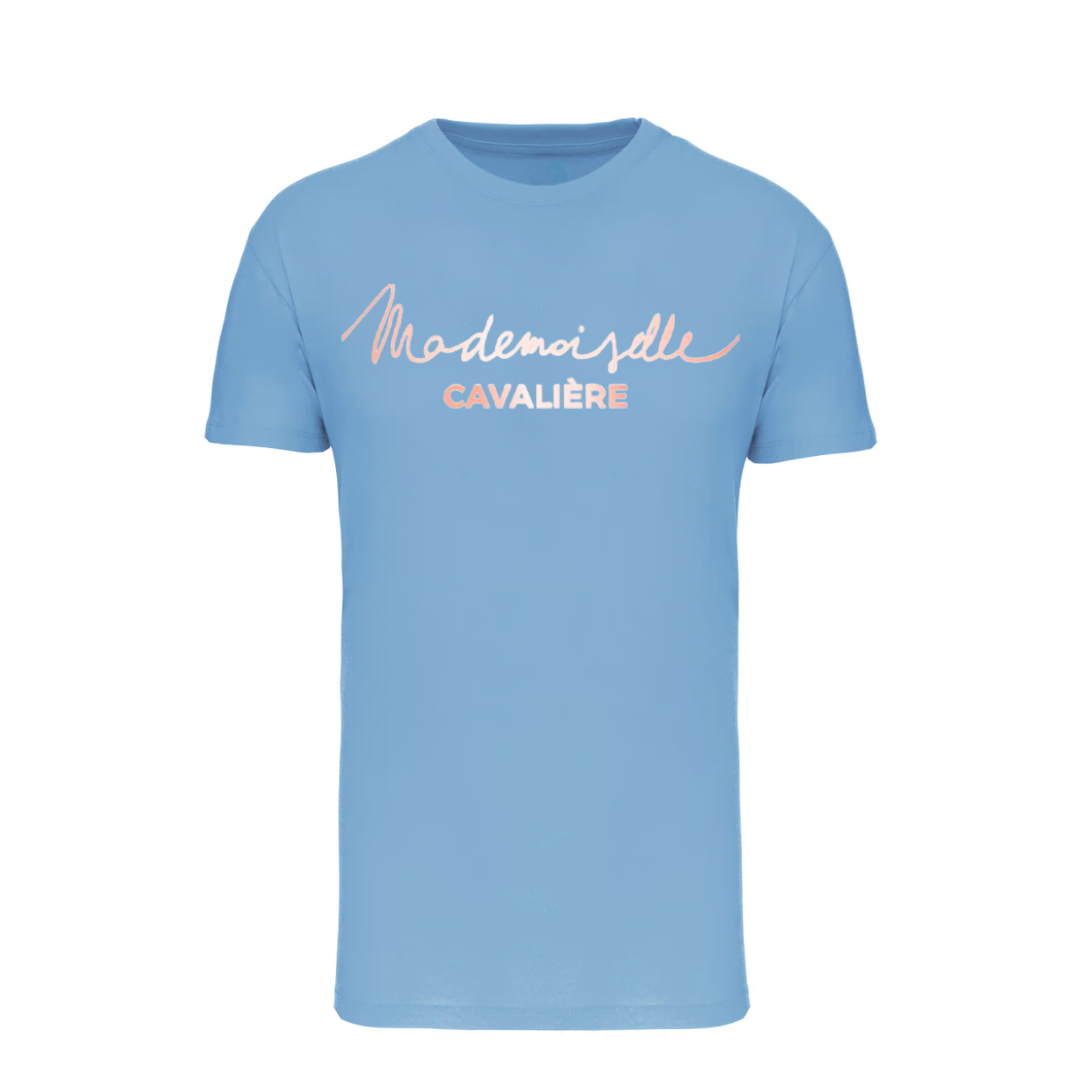 T-SHIRT FILLE SKY BLUE / LOGO AU CHOIX