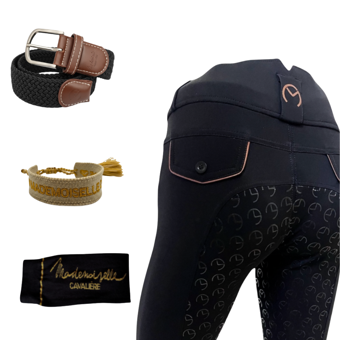 Pack Pantalon "Dressage" Navy & Chaussettes & Ceinture & Bracelet