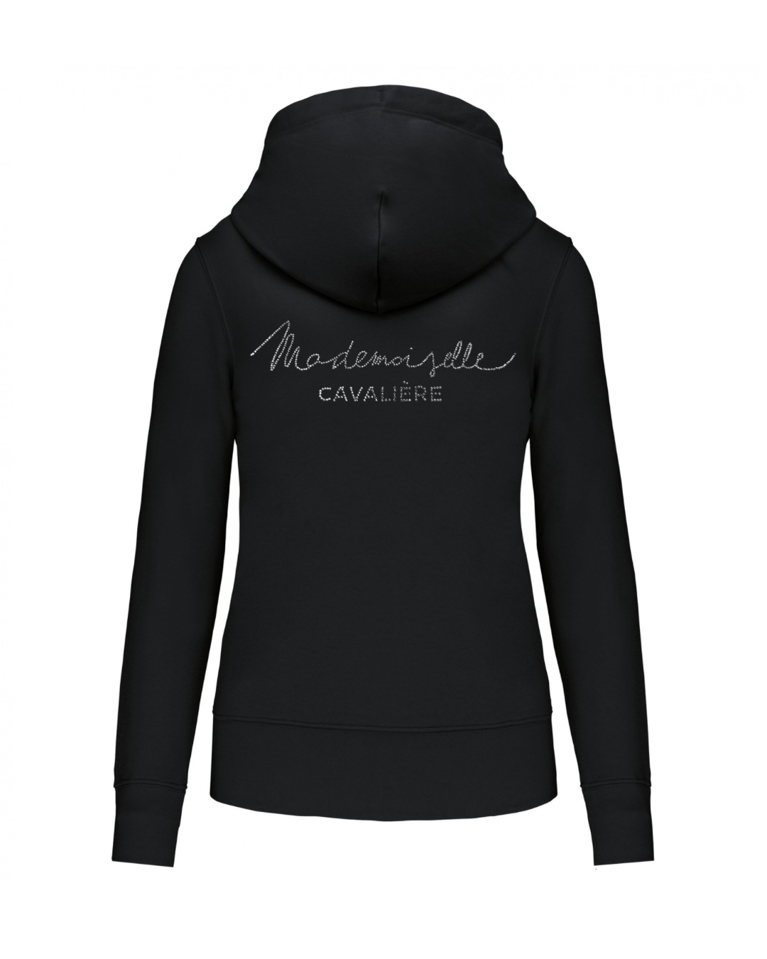 SWEATSHIRT MIT ZIPPER MC SCHWARZ / STRASS 