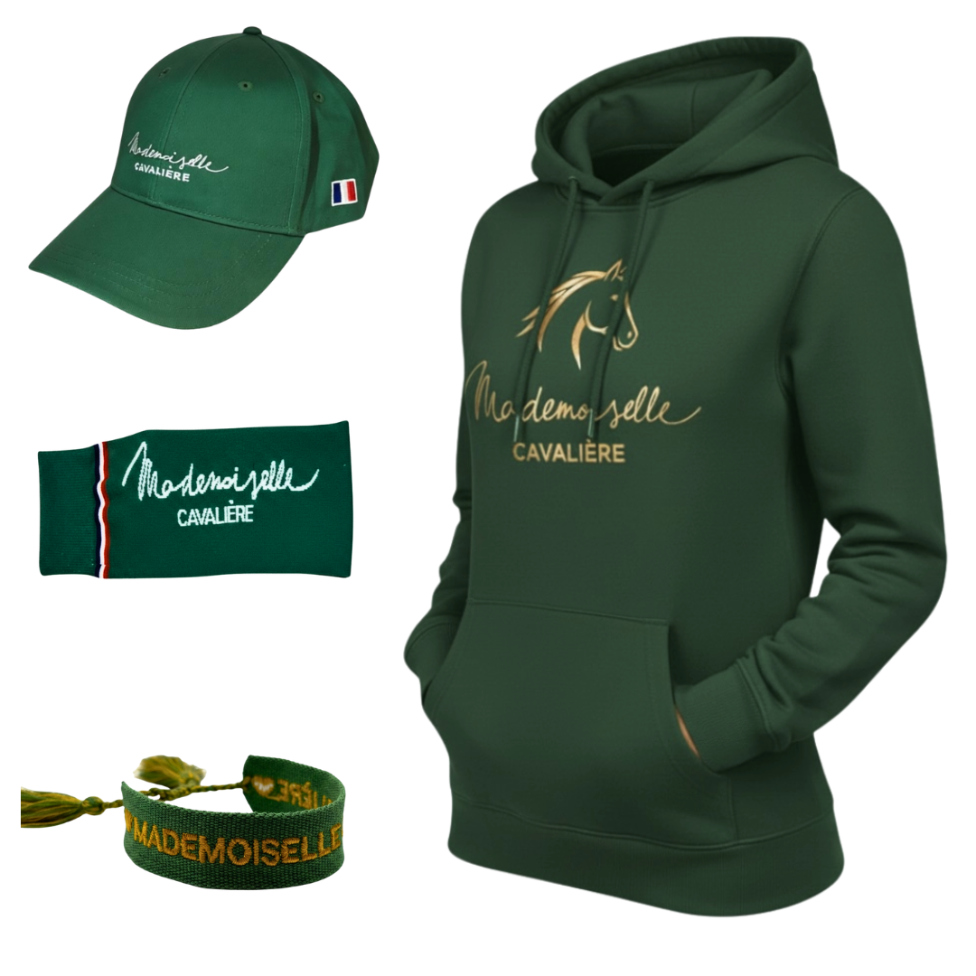 PACK GREEN FOREST SWEAT HORSE / casquette / chaussettes / bracelet