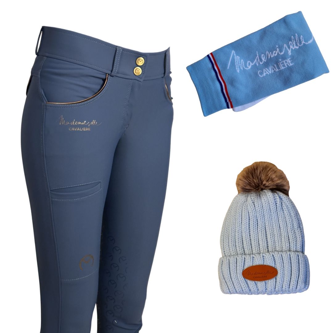 Pack PANTALON "So Chic" ICE BLUE & Chaussettes & Bonnet