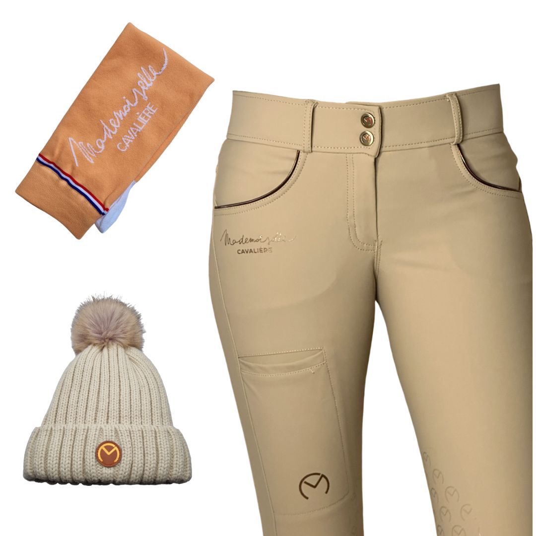 Pack PANTALON "So chic" SAND & Bonnet & Chaussettes