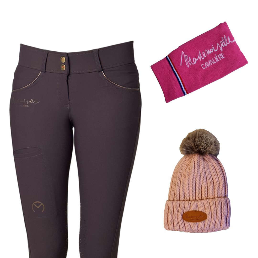 Pack PANTALON "So Chic" DARK PURPLE & Chaussettes & Bonnet