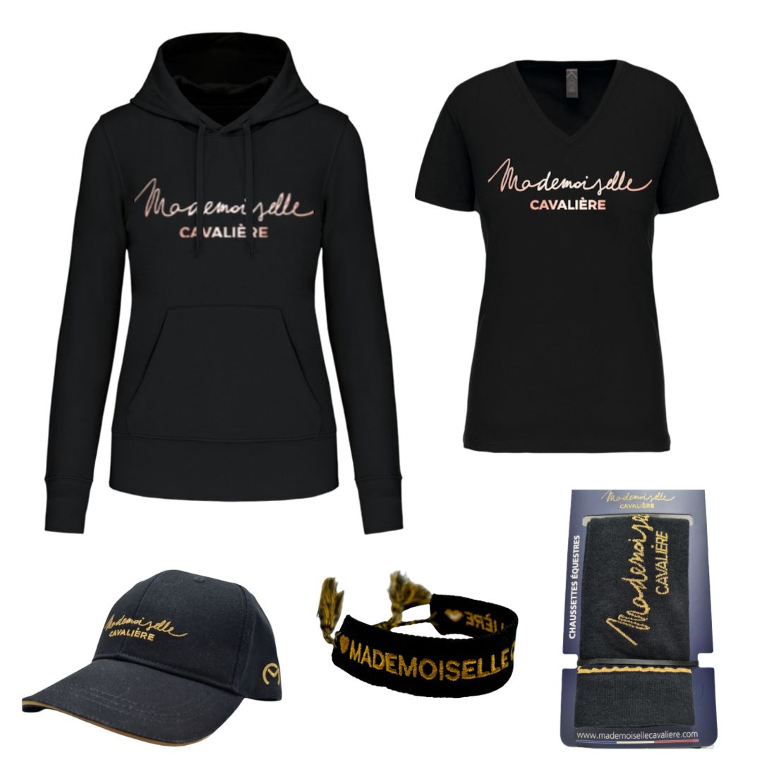 Pack "Black / Gold" Sweat Capuche & T-Shirt & Casquette & Bracelet & Chaussettes