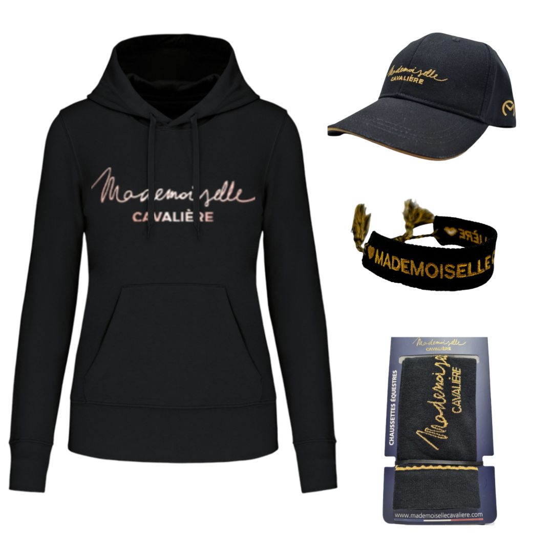 Pack "Black / Gold" Sweat Capuche & Casquette & Bracelet & Chaussettes