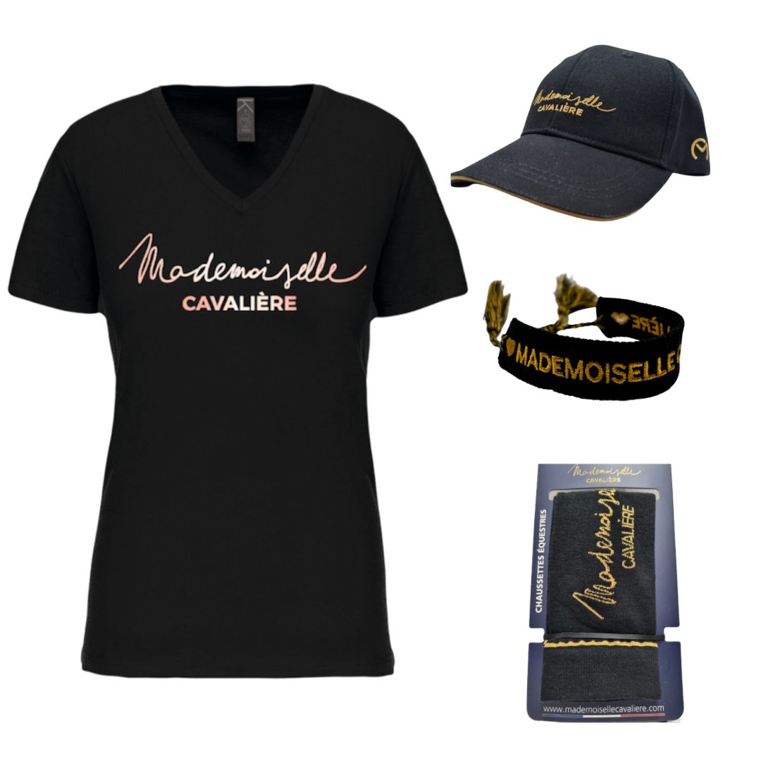 Pack "Black / Gold" T-Shirt & Casquette & Bracelet & Chaussettes