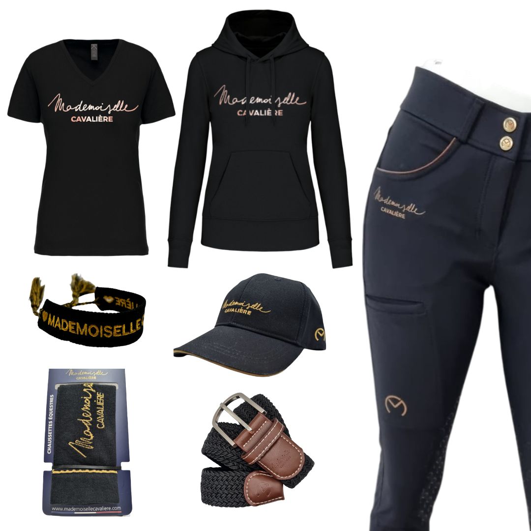 Pack "Black / Gold" Pantalon & Sweat Capuche & T-Shirt & Casquette & Bracelet & Chaussettes & Ceinture