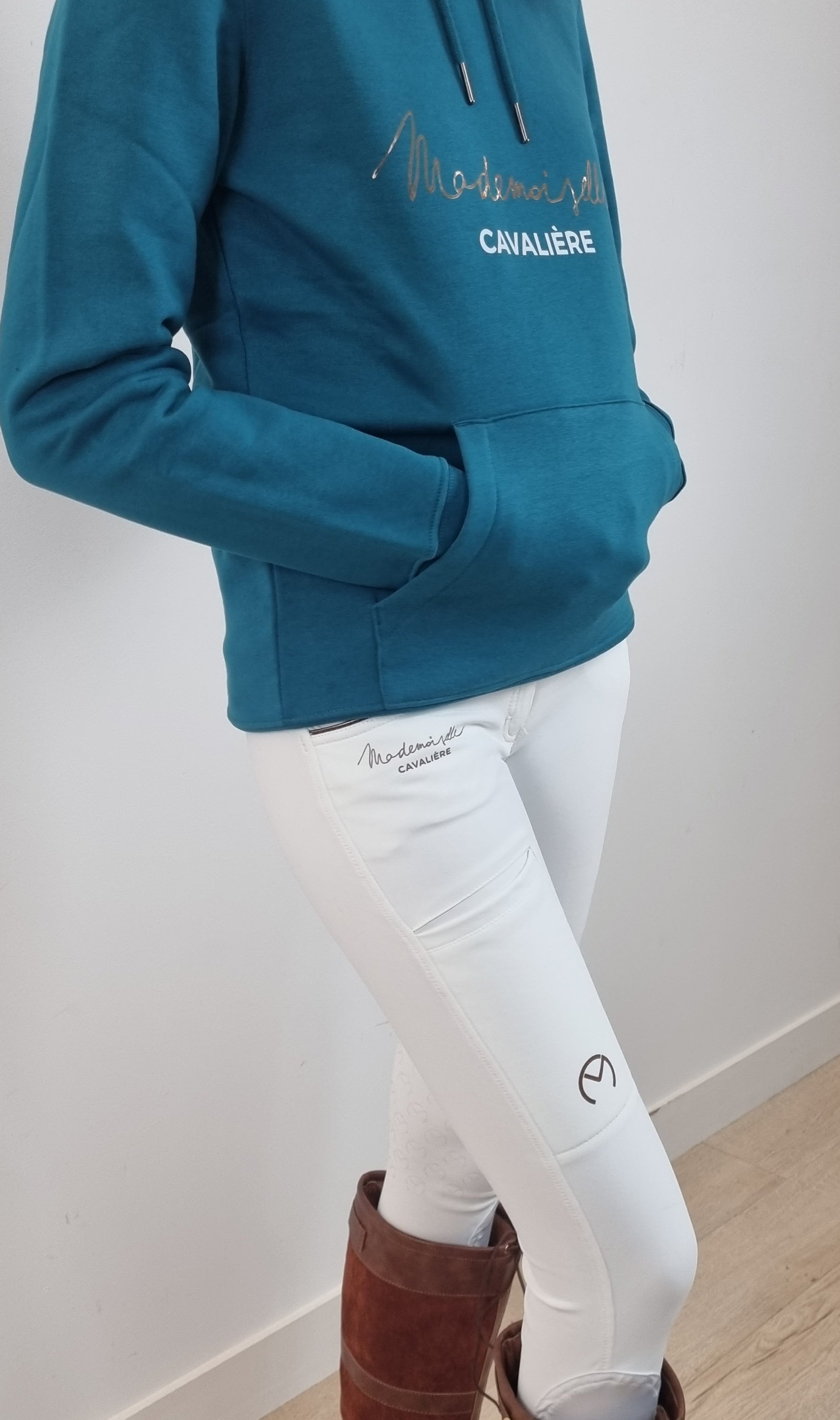 PANTALON « DRESSAGE » FULL GRIP BLANC/GOLD