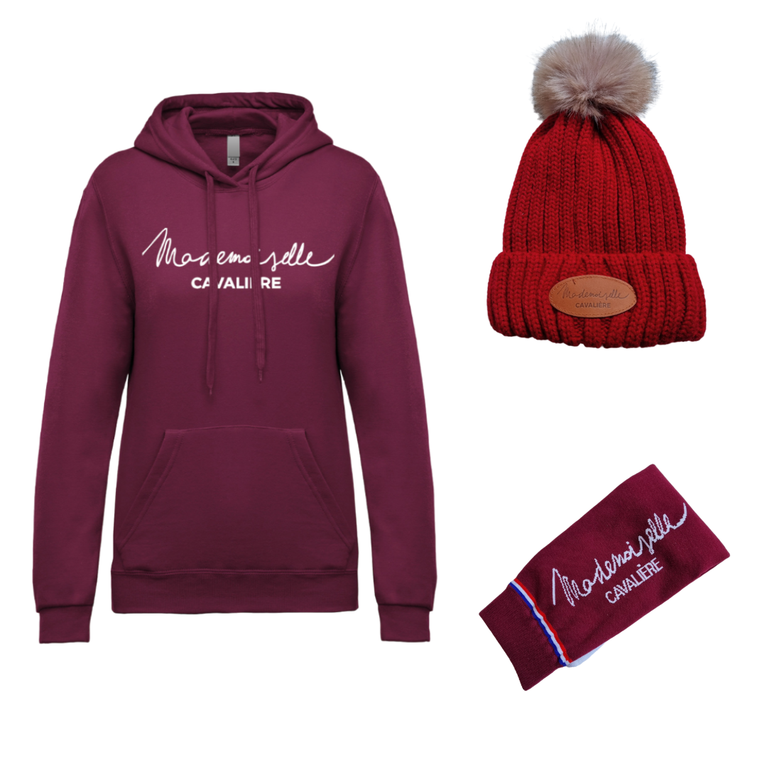 Pack Sweat Capuche M.C WINE & Bonnet & Chaussette