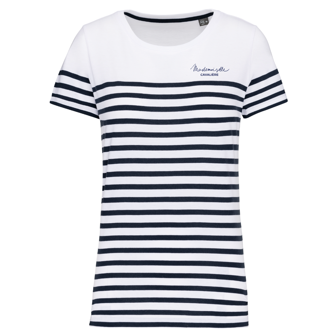 T-SHIRT M.C ENFANT MARINIÈRE BLANC/NAVY