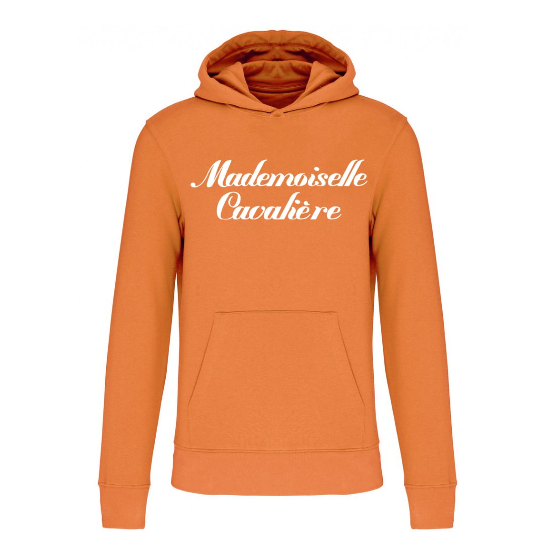Kapuzen-Sweatshirt für Mädchen, orangefarbenes / weißes Logo