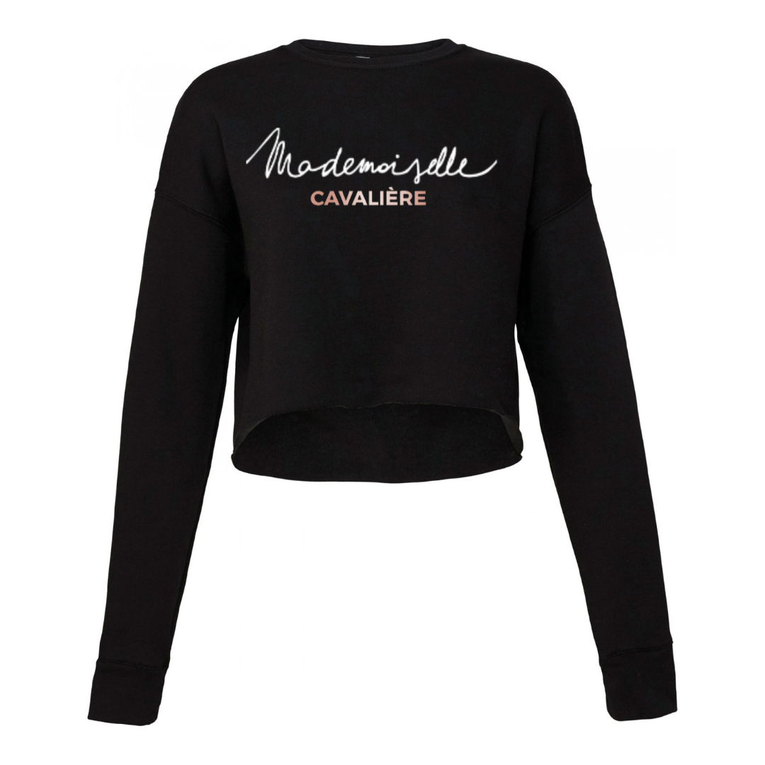 BLACK CROP TOP SWEATSHIRT / LOGO OF YOUR CHOICE