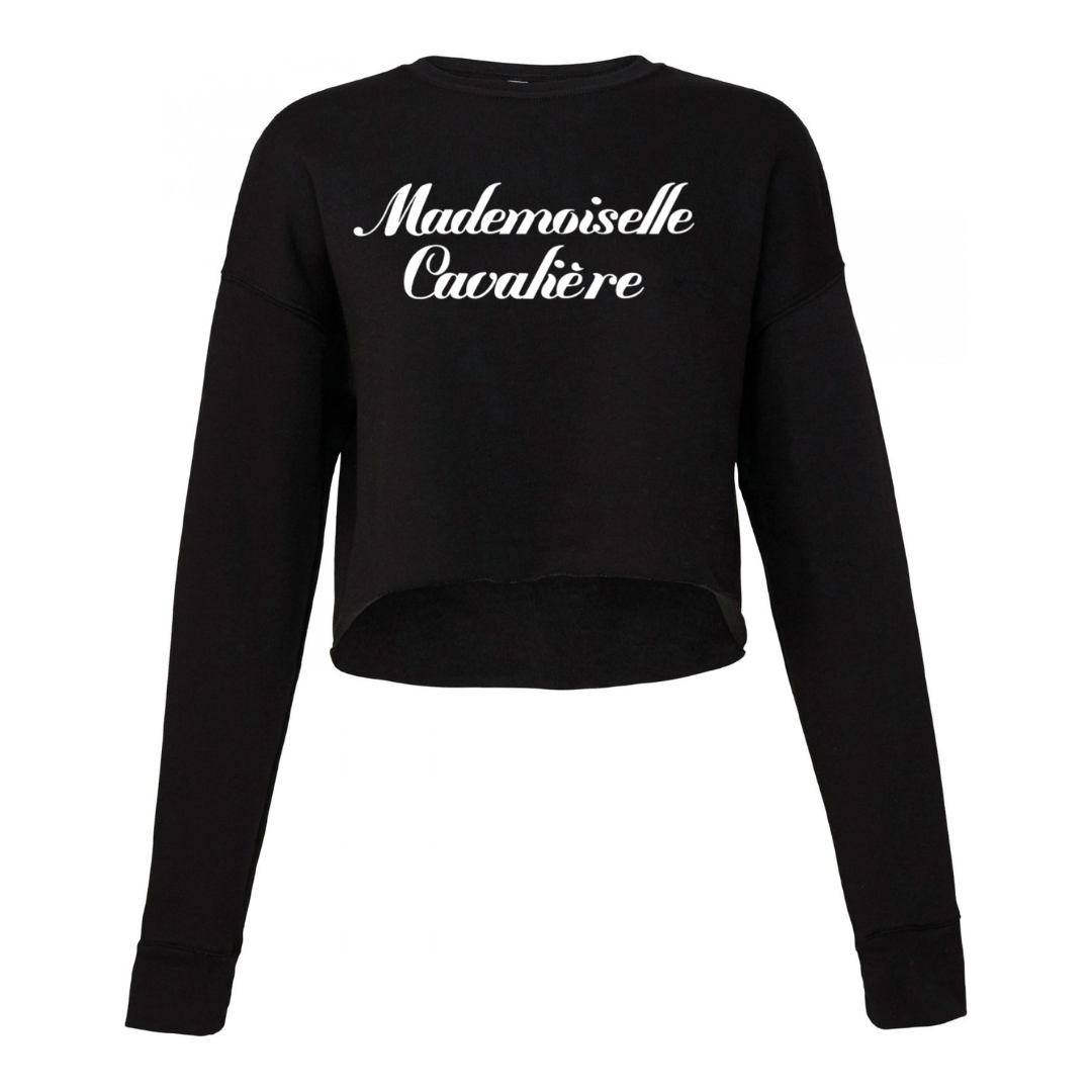 SWEAT CROP TOP NOIR / LOGO AU CHOIX