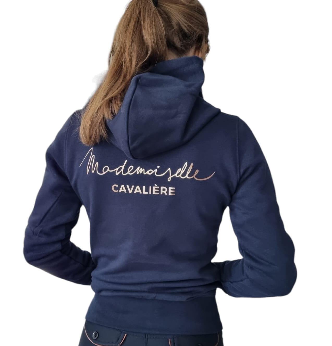 SWEATSHIRT MIT ZIP-UP MC NAVY / ROSÉGOLD