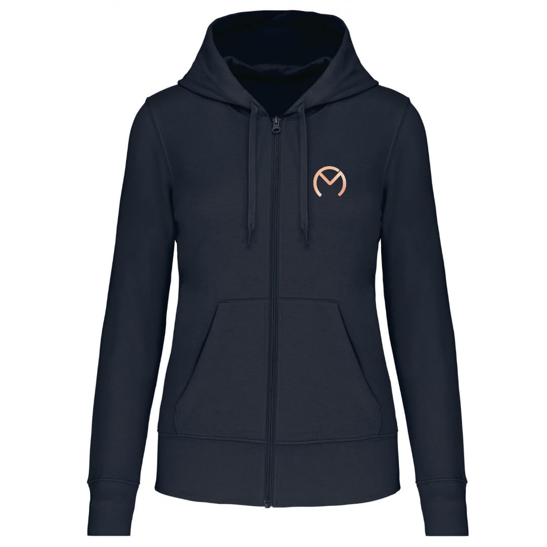 SWEATSHIRT MIT ZIP-UP MC NAVY / ROSÉGOLD