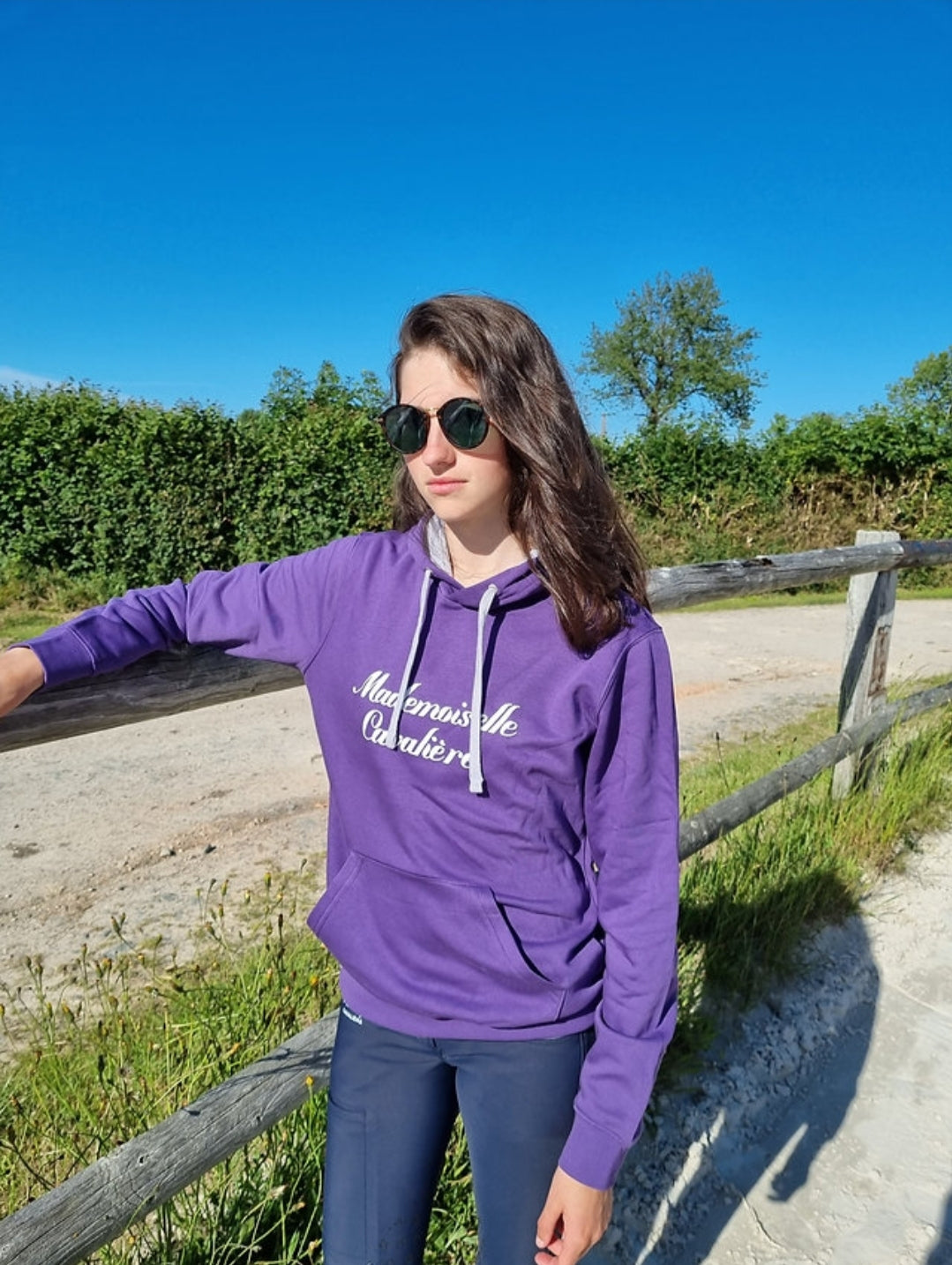 SWEAT SO FUN BICOLORE PURPLE-LIGHT GREY/ Logo au choix