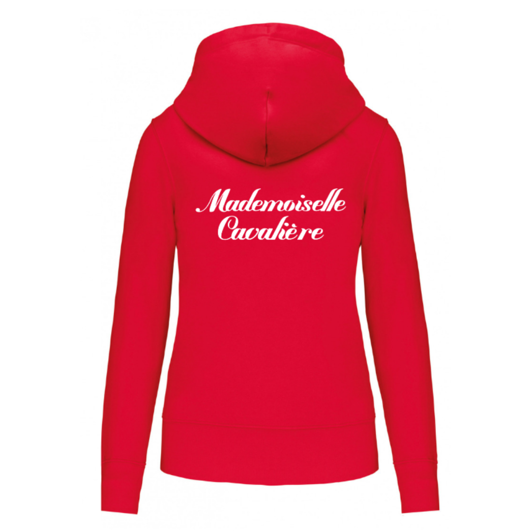 SWEATSHIRT MIT ZIP-UP MC ROT / WEISSES Logo 